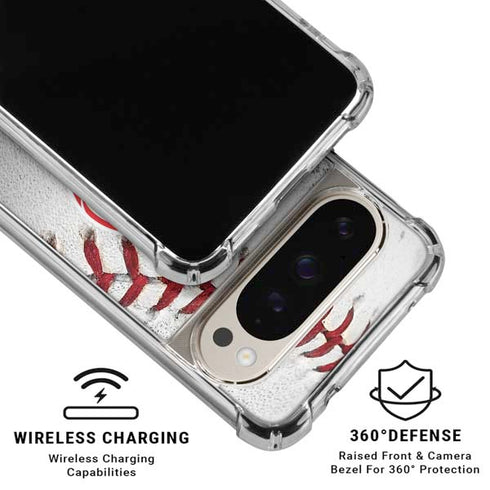 MLB New York Yankees Game Ball Pixel 9 Pro XL Clear Case